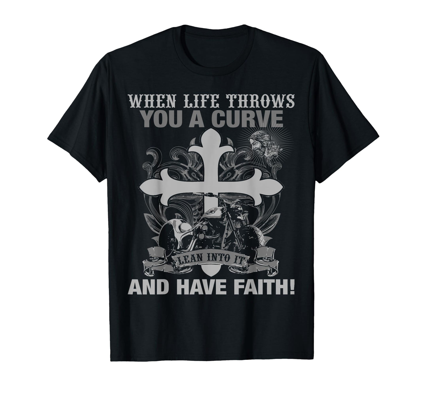 Christian Biker T Shirt Have Faith Motorcycle Design T-Shirt