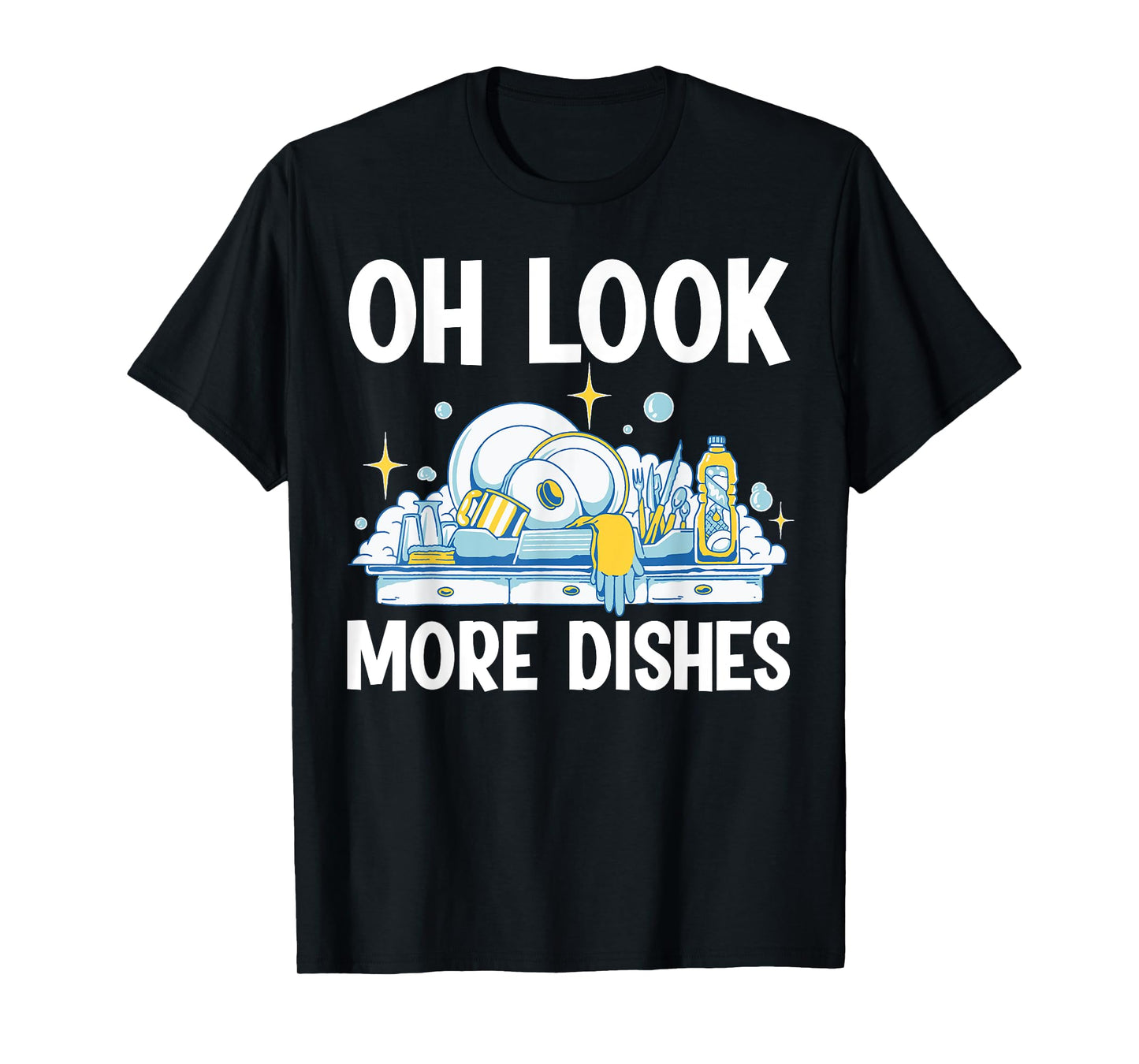 Oh Look More Dishes T-Shirt, Small, Black