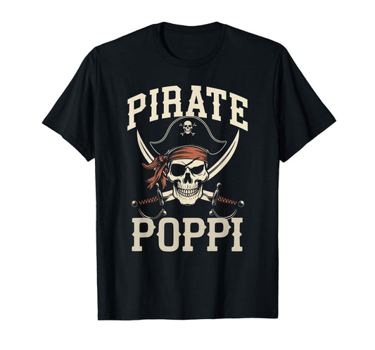 Pirate Poppi Funny Captain Matching Halloween Costume T-Shirt