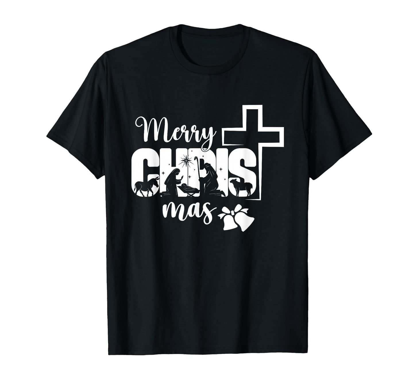 Merry Christmas Christian Cross Jesus Xmas Matching Family T-Shirt