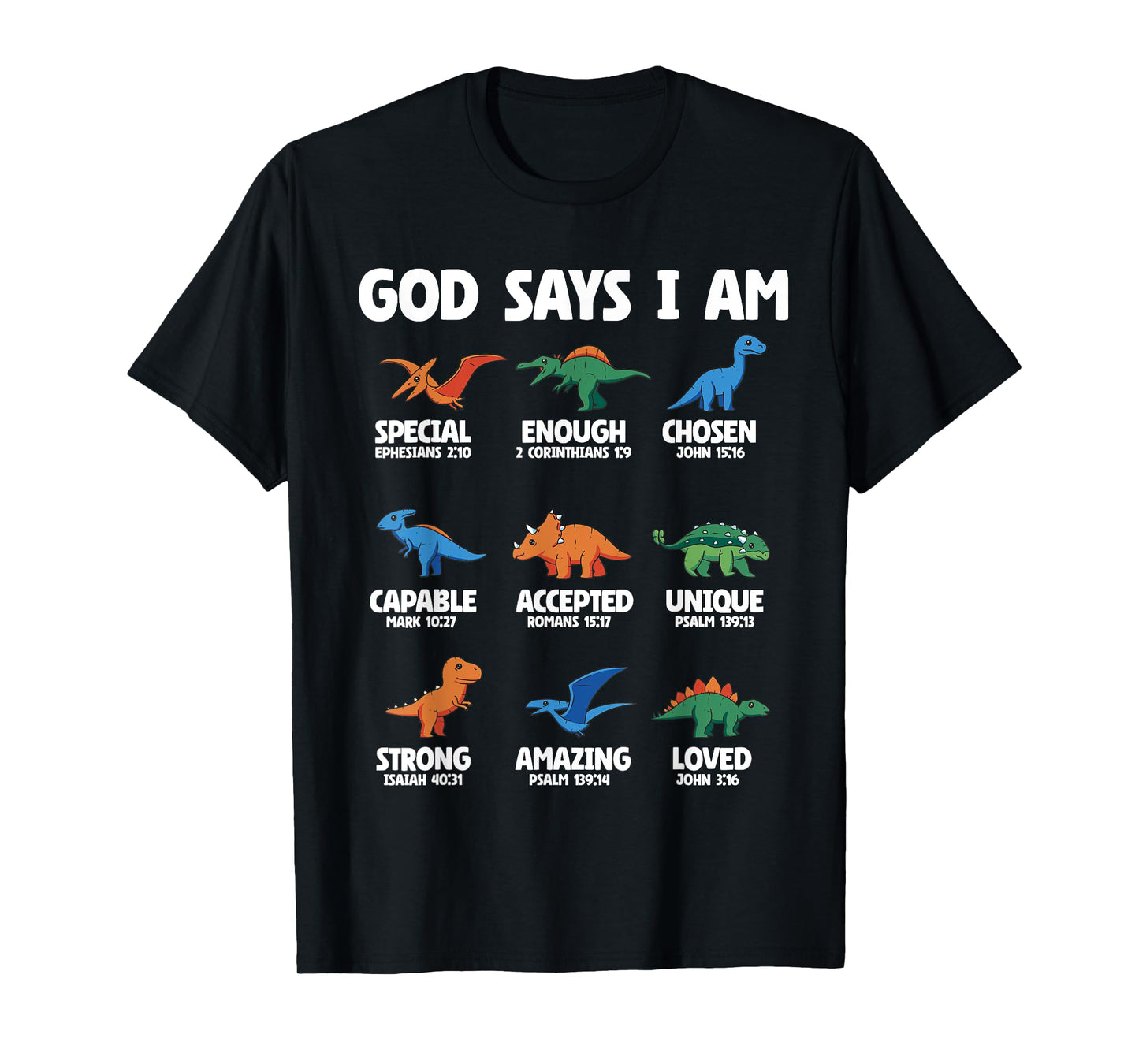 God Says I Am Dinosaur Lover Kids Boys Christian T-Shirt