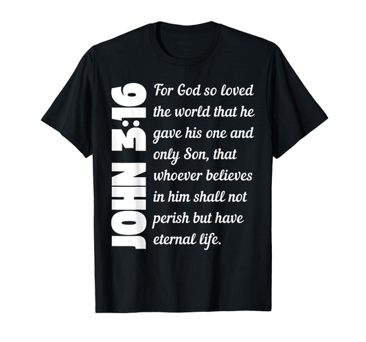 John 3:16 Bible Verse Christian Faith T-Shirt