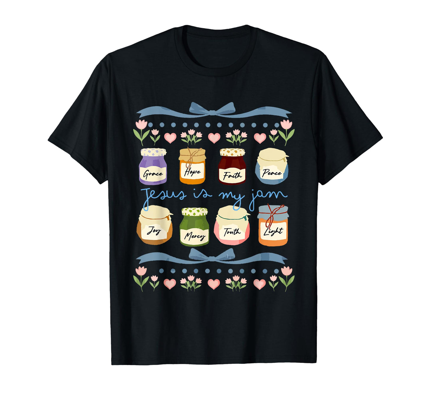 Jesus is My Jam and Im Here to Spread Christian Coquette Bow T-Shirt