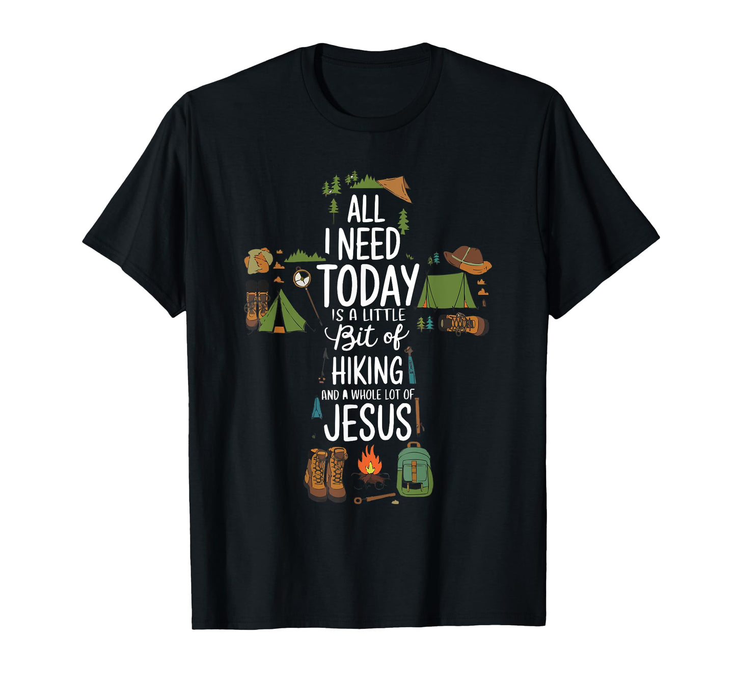 Hiking Jesus Christ Religion Christian Hiker Christianity T-Shirt