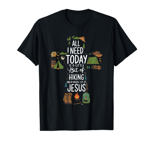 Hiking Jesus Christ Religion Christian Hiker Christianity T-Shirt
