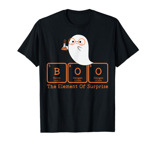 Chemistry Boo The Element Of Surprise Cute Chemist Halloween T-Shirt