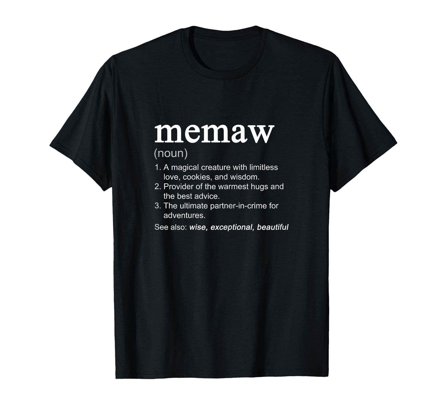 Memaw Definition Funny Mother's Day Noun T-Shirt