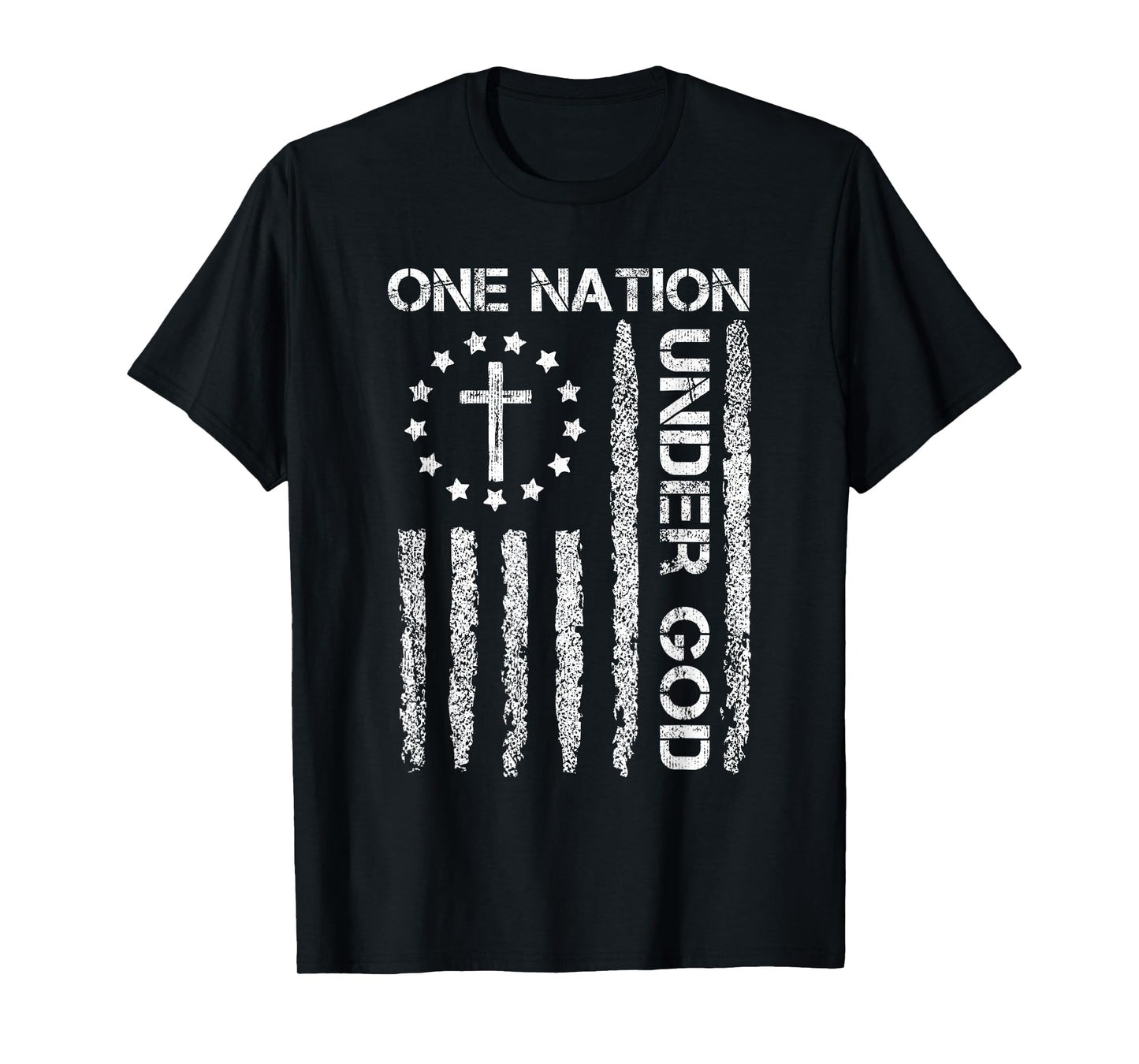 One Nation Under God USA Flag 4th July Christian Religious T-Shirt for Women Men