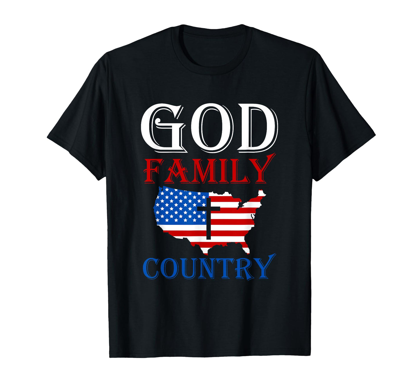 God Family Country Christian Gift USA Prayer T-Shirt