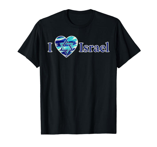 I Love Israel Star of David Heart T-Shirt