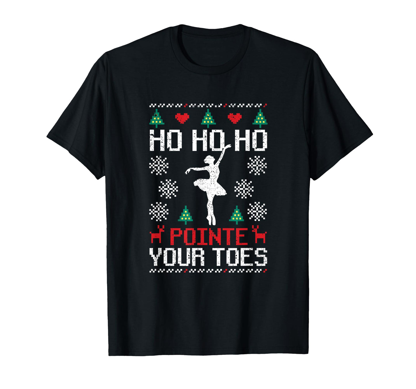Ho Ho Ho Pointe Your Toes Christmas Ballet Dancing Ballerina T-Shirt