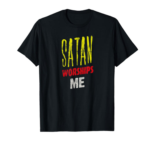 Satan Worships Me Occult Grunge Baphomet Antichrist Punk T-Shirt