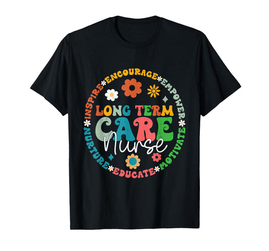Cute Retro LTC Nurse Long Term Care Nurse Appreciation T-Shirt
