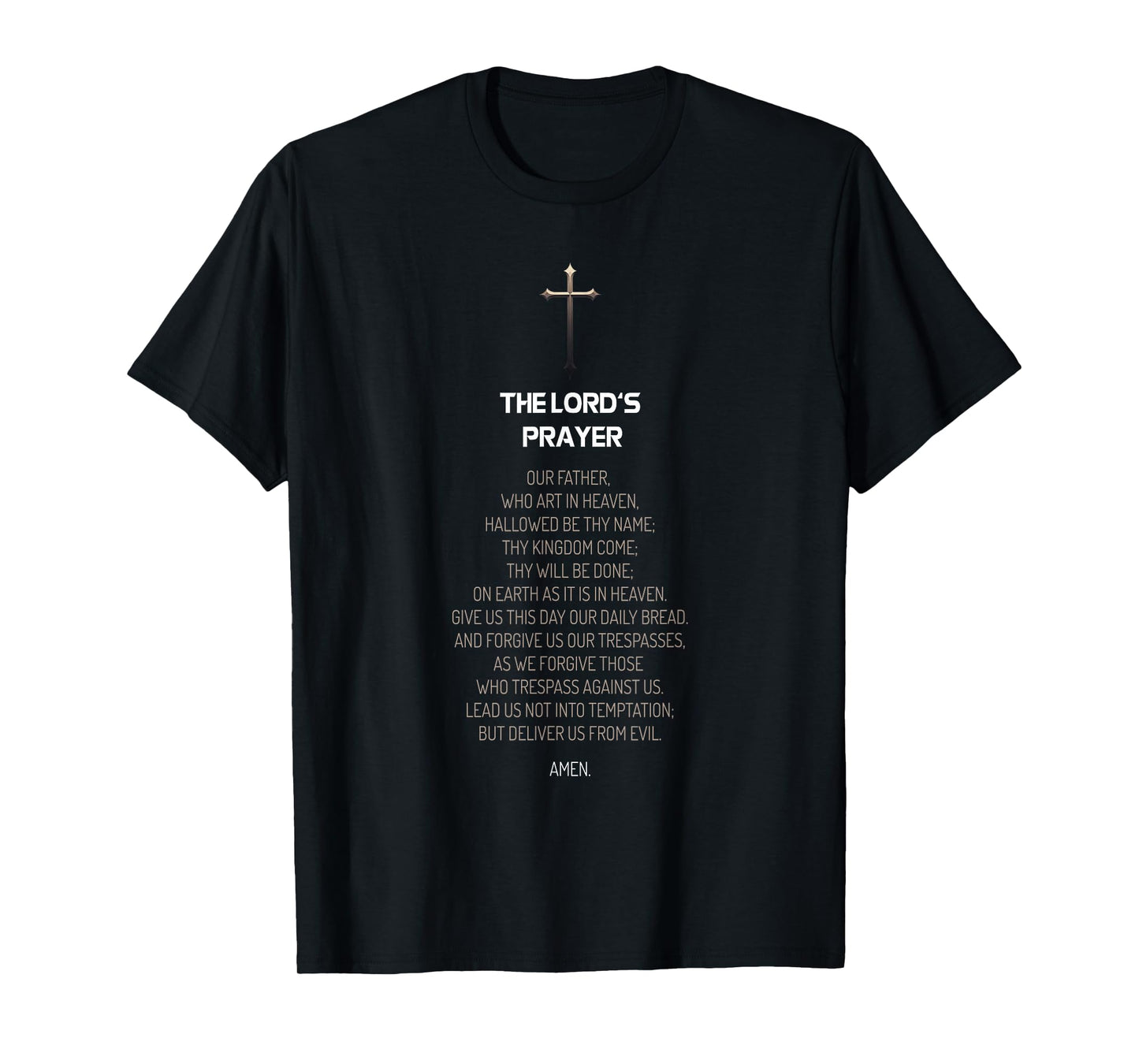 Lord's Prayer Christian Cross Jesus Christ T-Shirt