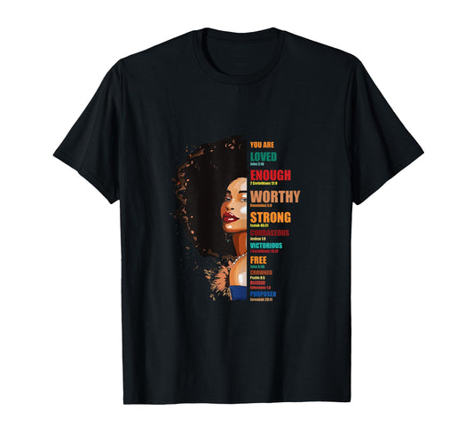 Biblical Affirmations Afro Black Women Christian Faith Gift T-Shirt