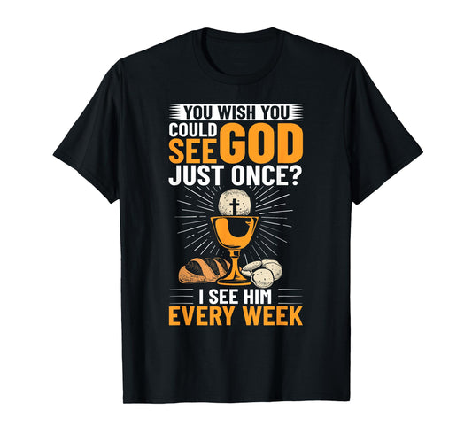 Religious Bible Faith Religion God Communion Christian T-Shirt, Small, Black