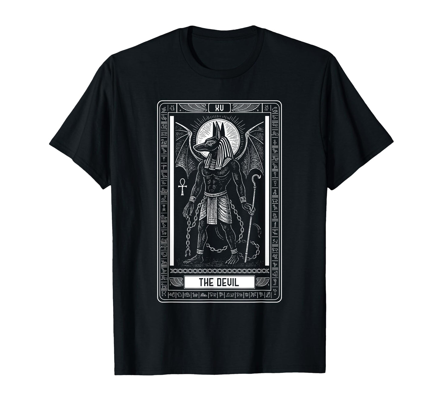 The Devil Tarot Card Ancient God Anubis Egyptian Arcana T-Shirt