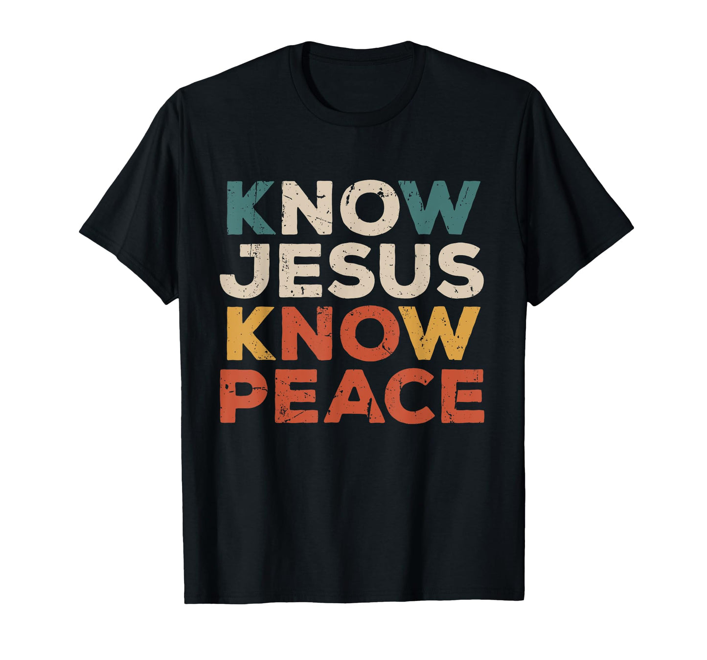 Know Jesus Know Peace Retro Christian Faith Church Religion T-Shirt