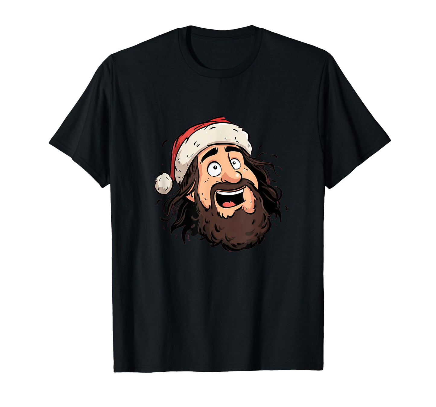 Funny Christ Face with Santa Claus Hat for Jesus & Believer T-Shirt