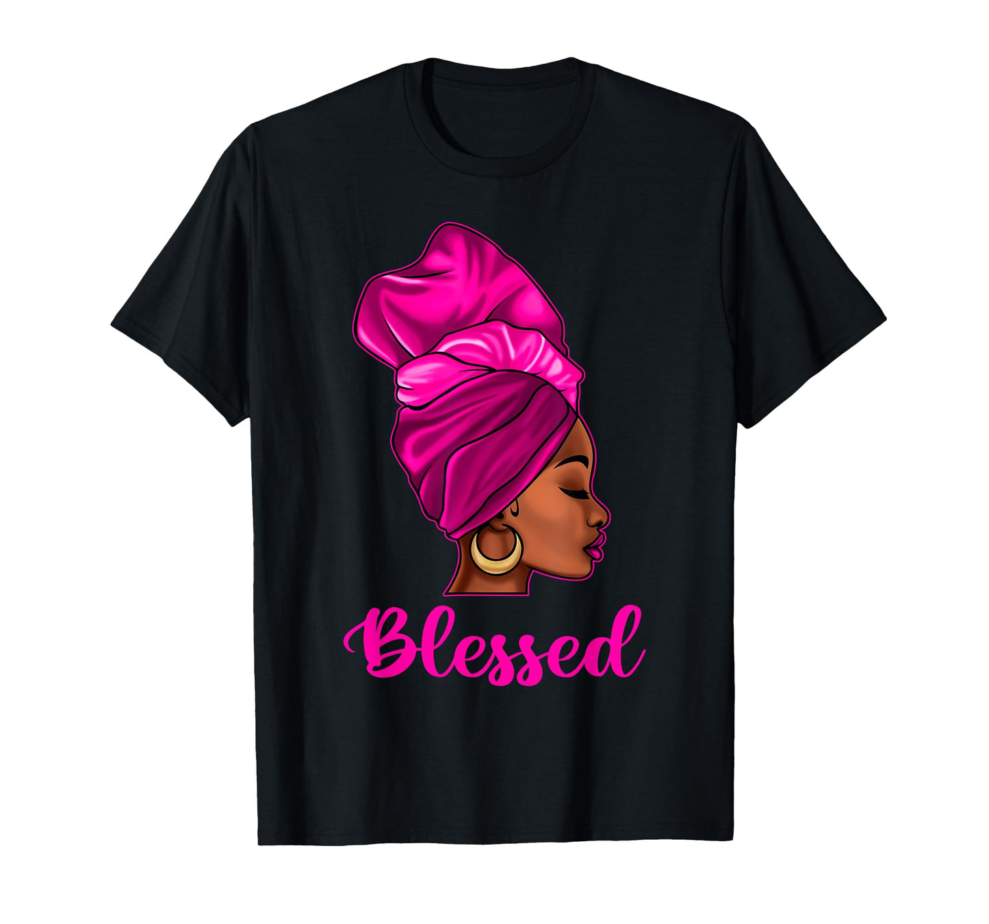 Blessed African American Black Women Headwrap Girl Christian T-Shirt