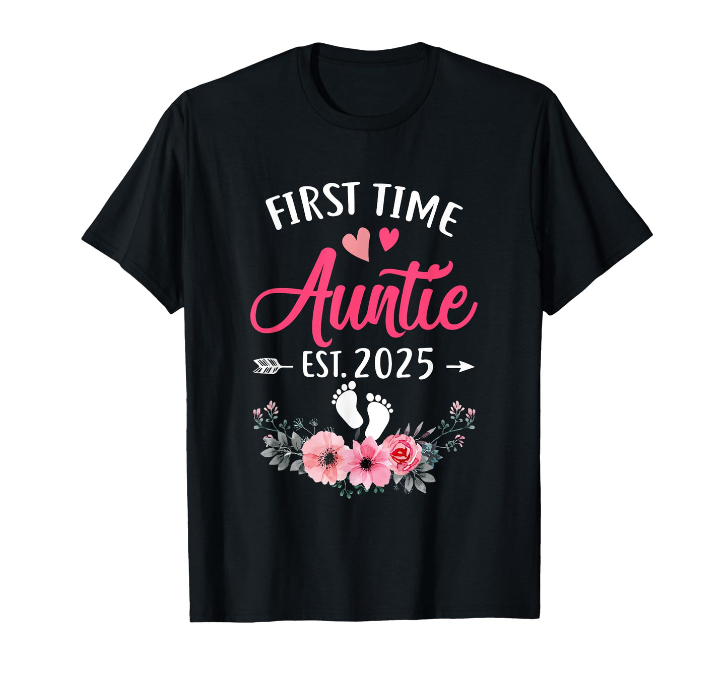 First Time Auntie Promoted To Auntie Est 2025 Mothers Day T-Shirt