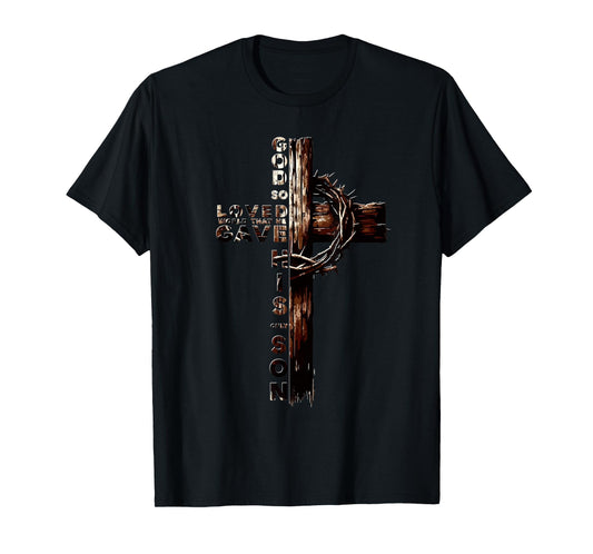 John 3:16 Christian Faith Tee Jesus Christ Bible Study Lover T-Shirt