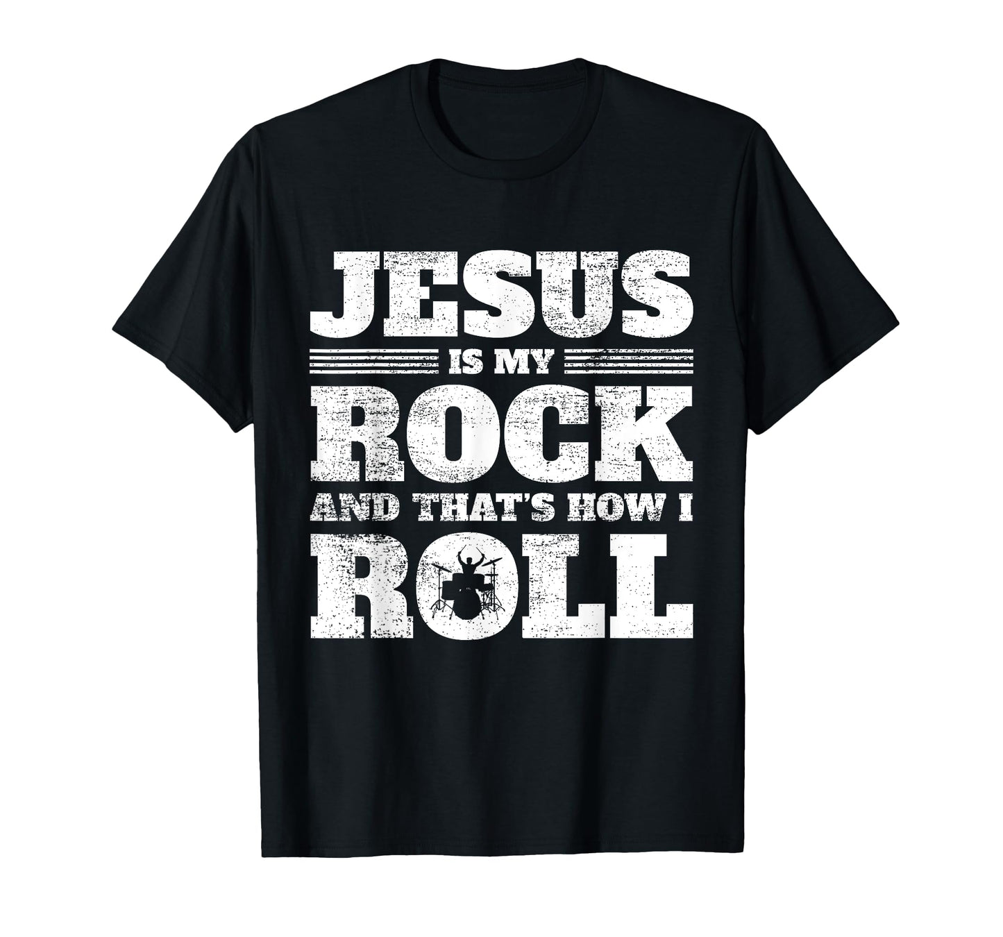 Christian Drumming - Jesus Rock & Roll - Christian Drummer T-Shirt