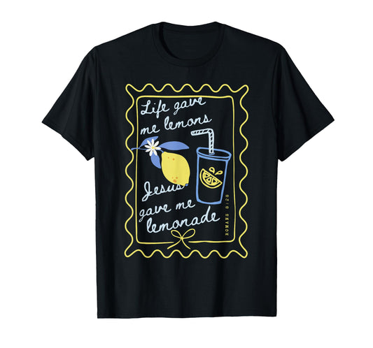 Life Gave Me Lemons Jesus Gave Me Lemonade Boho Floral Style T-Shirt