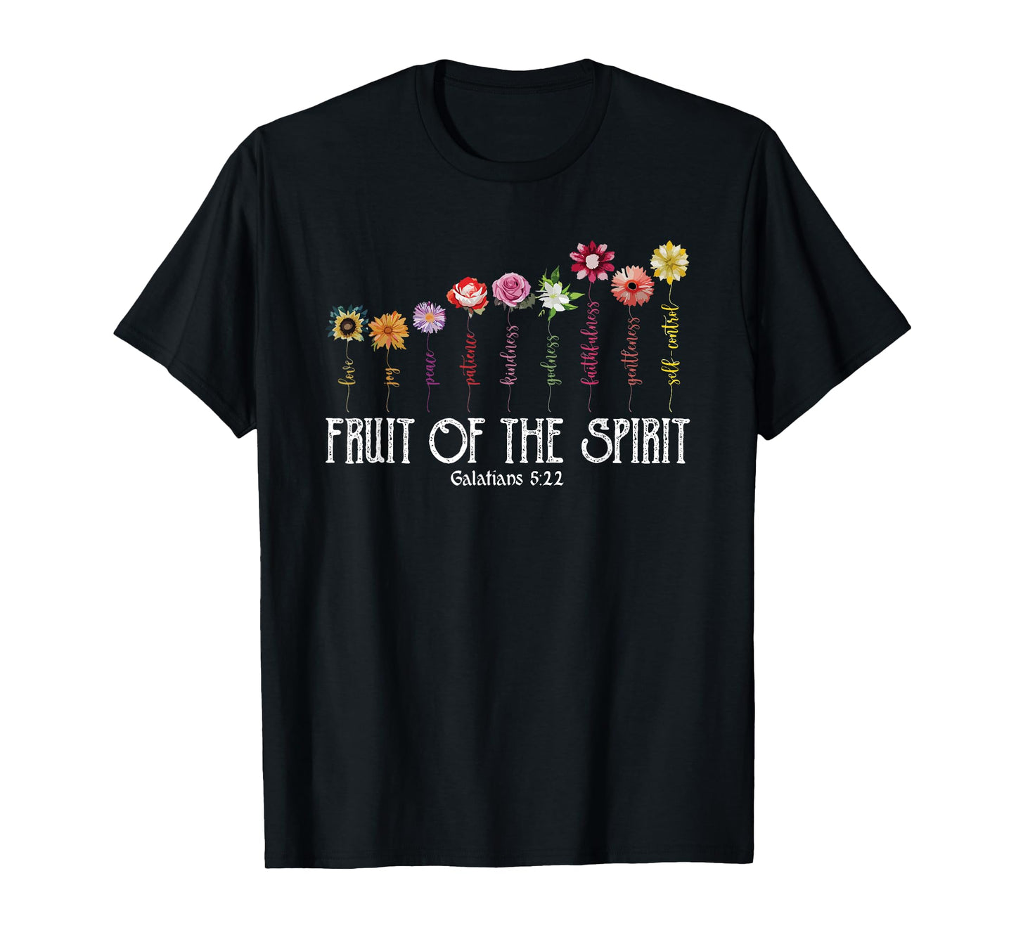 Fruit Of Spirit Floral Religious Christian T-Shirt