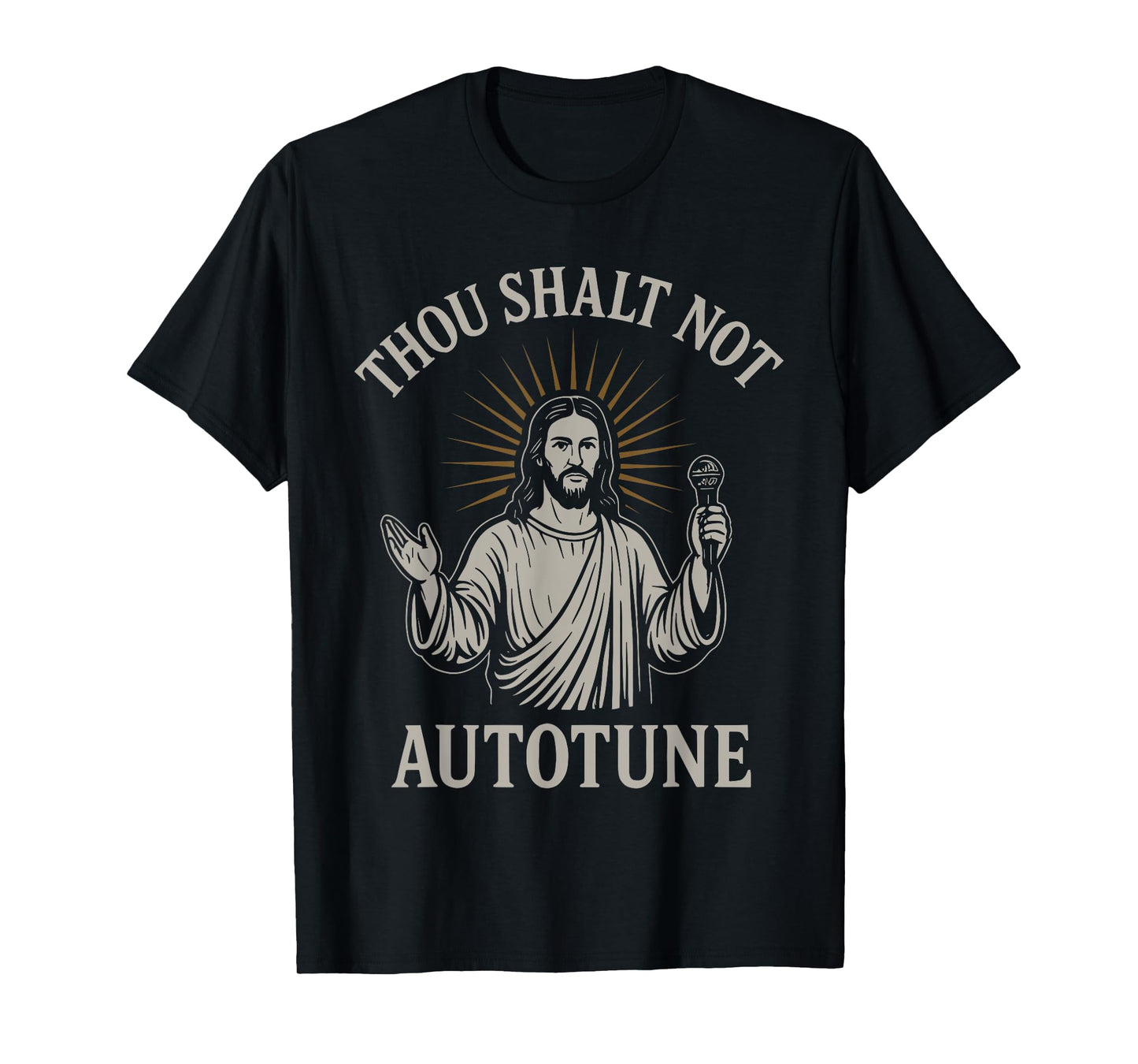 Thou Shalt Not Autotune Funny Vintage Christian Jesus Singer T-Shirt