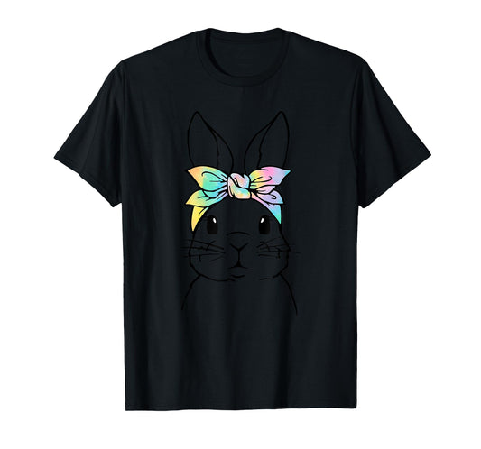 Cute Bunny Face Tie Dye Rabbit Easter Day Women Girls Kids T-Shirt
