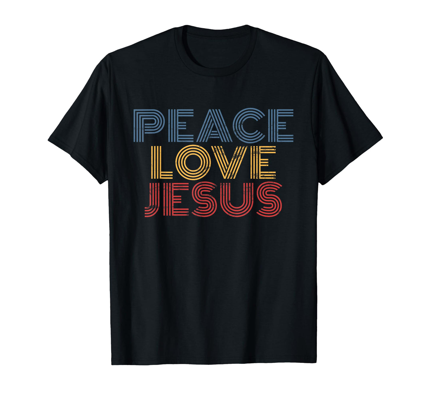Peace Love Jesus retro 70s vintage distressed T-Shirt