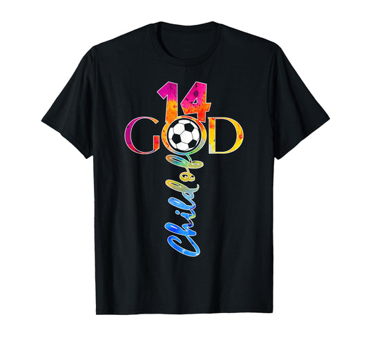 JESUS 14 YEARS CHILD OF GOD SOCCER 14TH BIRTHDAY T-Shirt