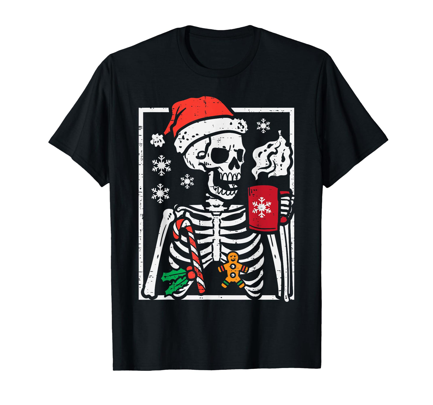 Christmas Skeleton Hot Chocolate Xmas Men Women Kids Youth T-Shirt