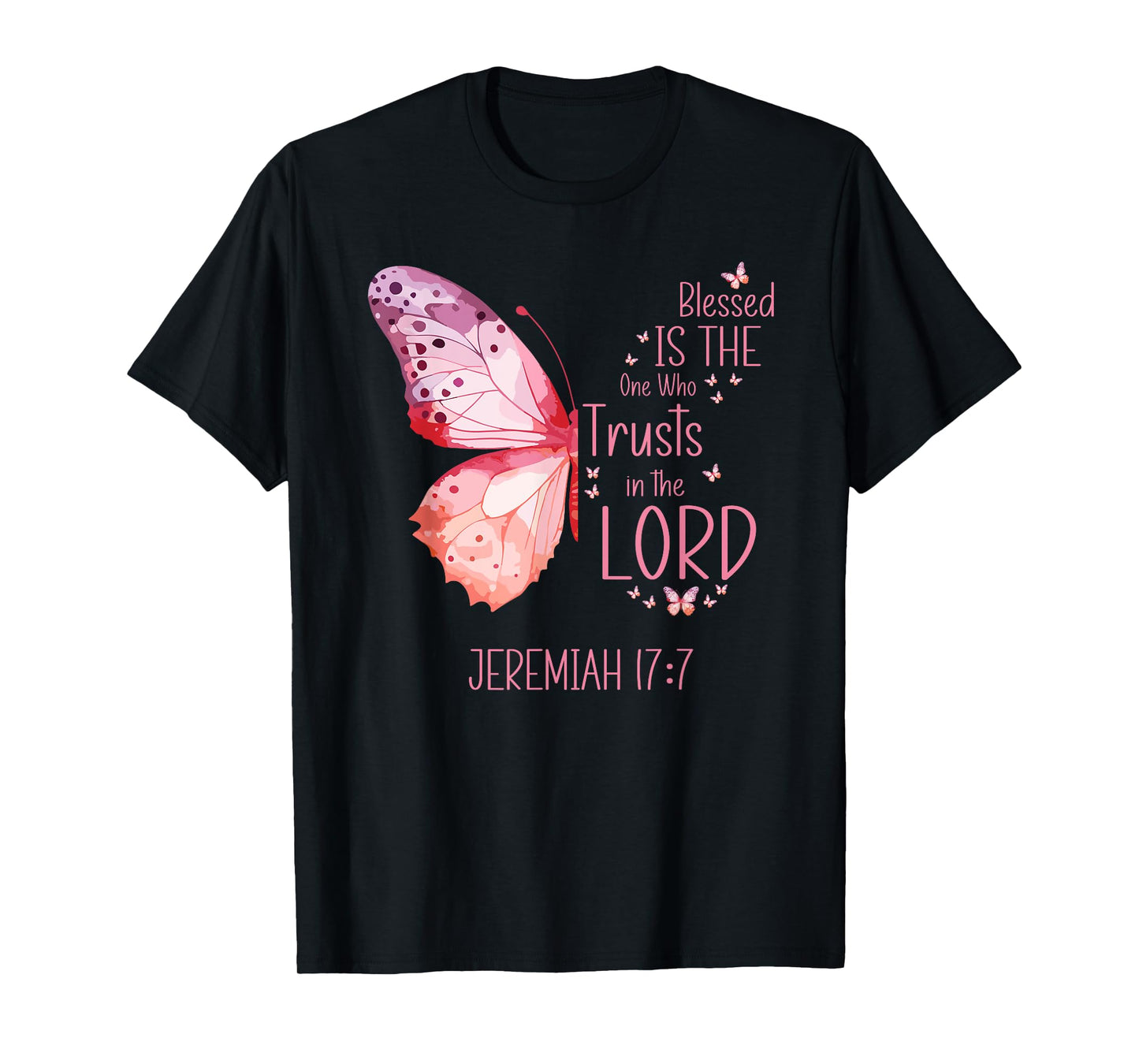 Christian Butterfly Womens Inspirational Bible Verse T-Shirt