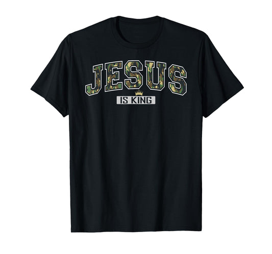 Jesus is King Christian Cross God Faith Bible Religious Pray T-Shirt