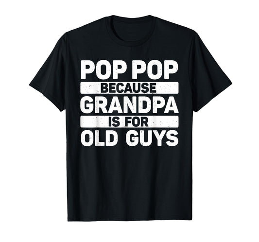 Pop Pop Art Grandpa T-Shirt For Grandkids Father's Day