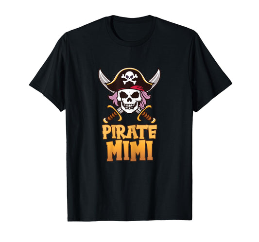 Pirate Mimi Funny Captain Matching Grandma Halloween Costume T-Shirt