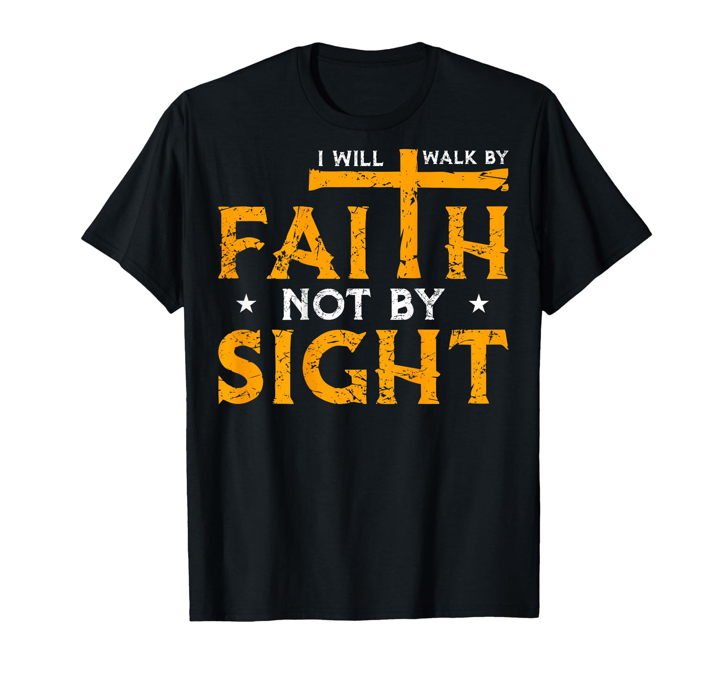 Jesus Cross Bible Faith Over Fear Put God First ART ON BACK T-Shirt