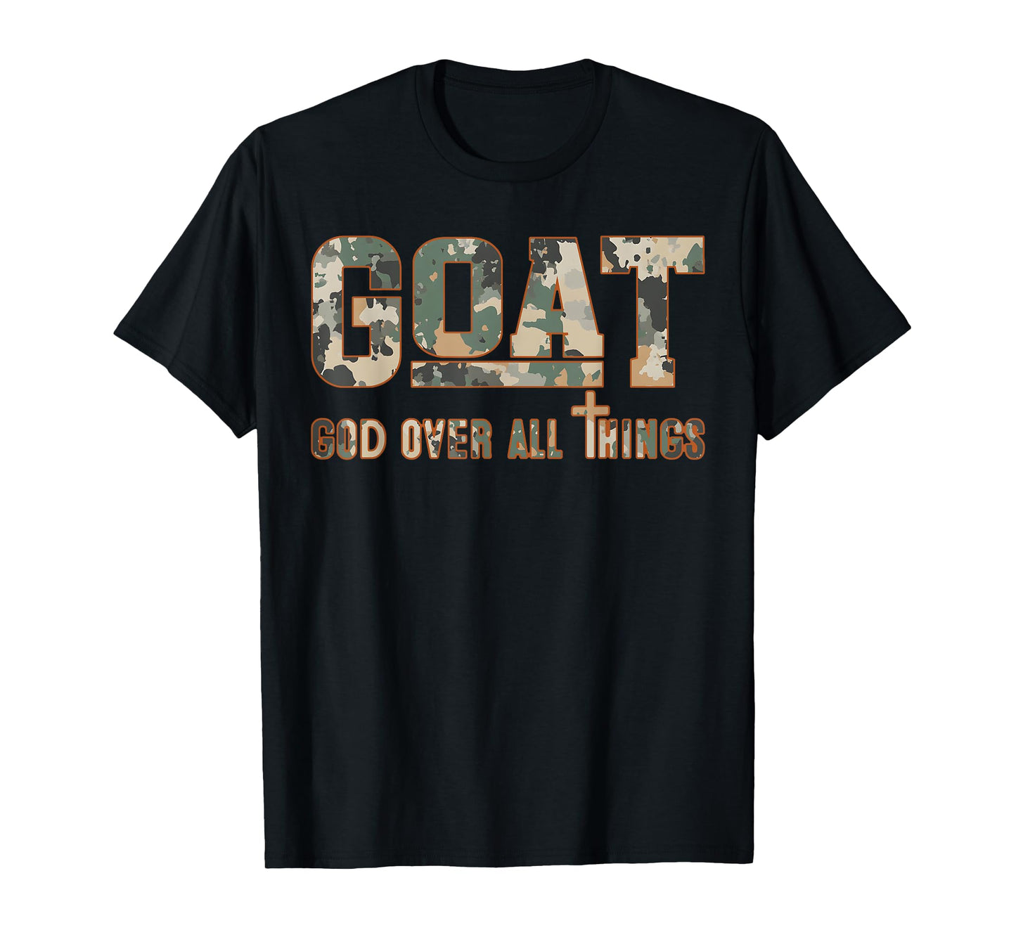 God over All Things Camo Camouflage Natural T-Shirt