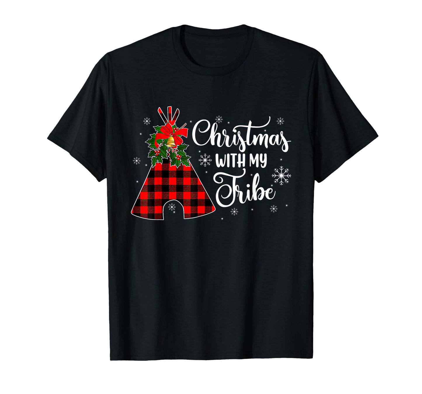 Christmas With My Tribe Buffalo Plaid Family Pajama T-Shirt