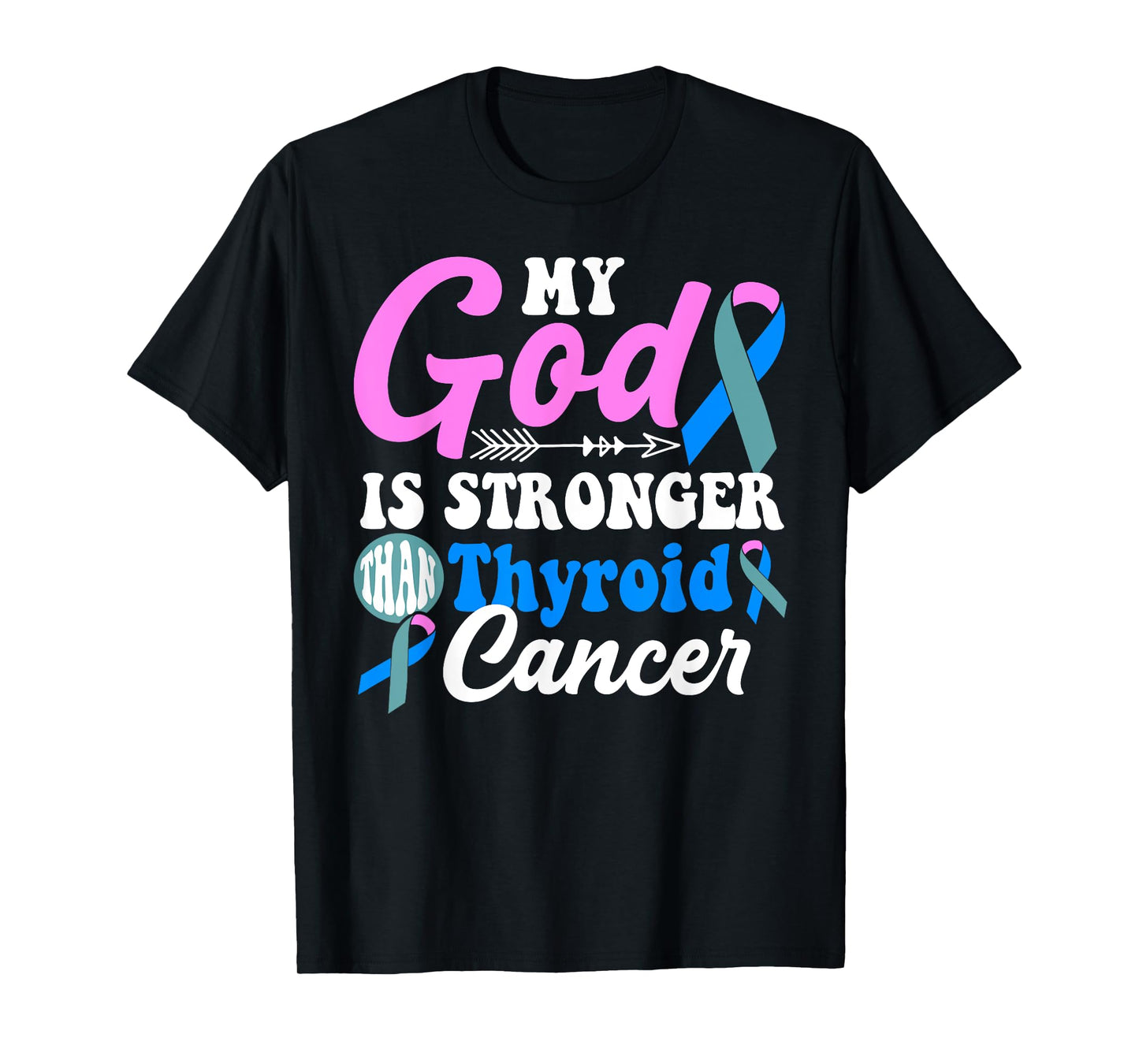 My God is Stronger Than Thyroid Cancer Awareness Warrior T-Shirt