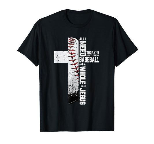 Baseball Cross Jesus Christian Quote Cool Sports Lover Gifts T-Shirt