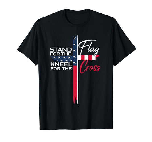 Faith and Freedom Patriotic Christian Cross Graphic vintage T-Shirt