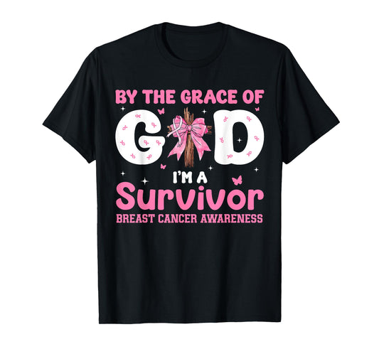 Grace God Breast Cancer Survivor Awareness Christian Women T-Shirt
