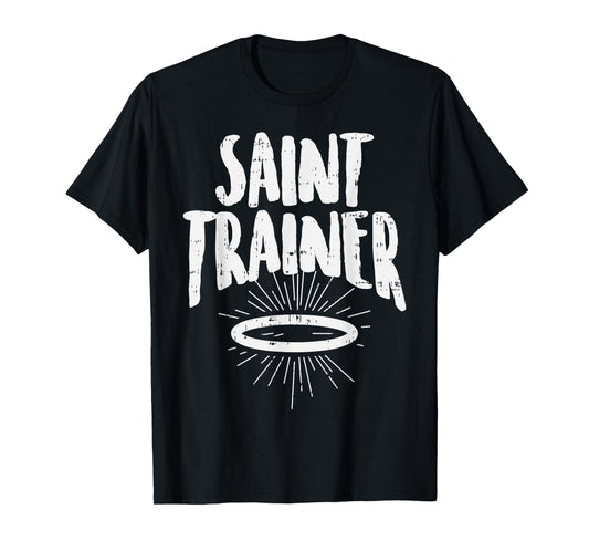 Saint Trainer Halo Workout Funny God Jesus Christian Gift T-Shirt
