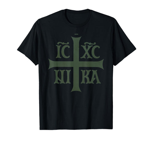 Vintage ICXC Nika Christogram Cross Orthodox Christian Gift T-Shirt