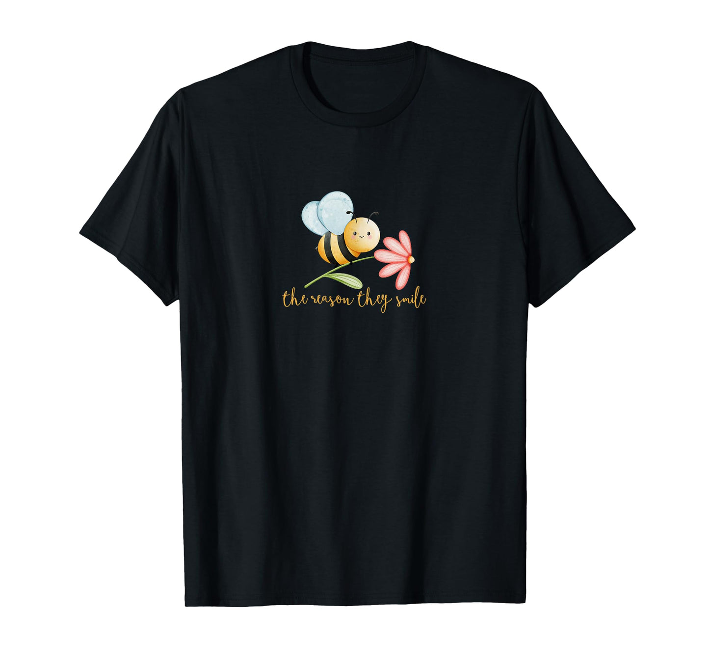 Womens Bee The Reason They Smile Tee. Happy, Cute Graphic T-Shirt
