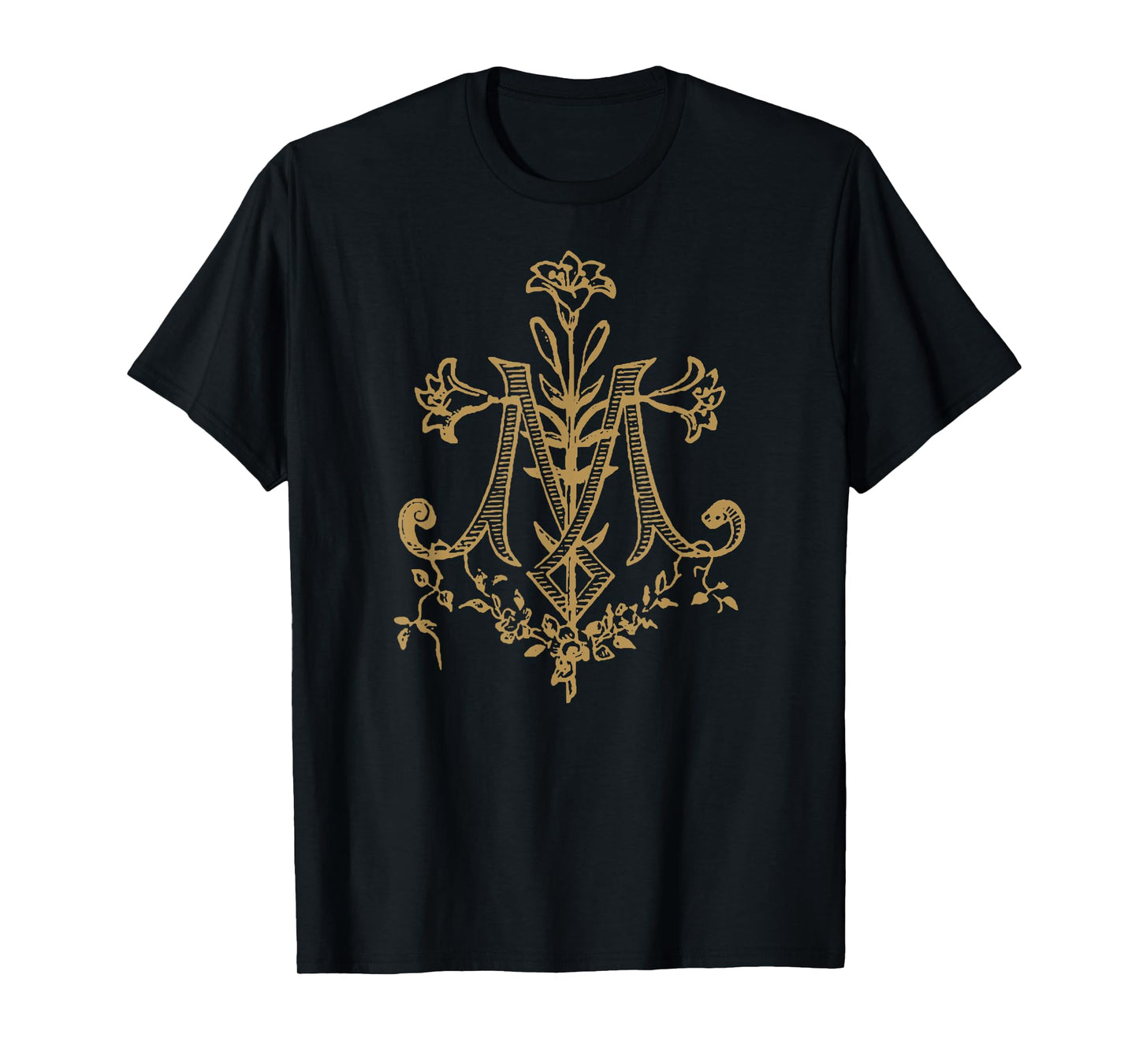 Vintage Virgin Mary Monogram Auspice Maria Catholic T-Shirt