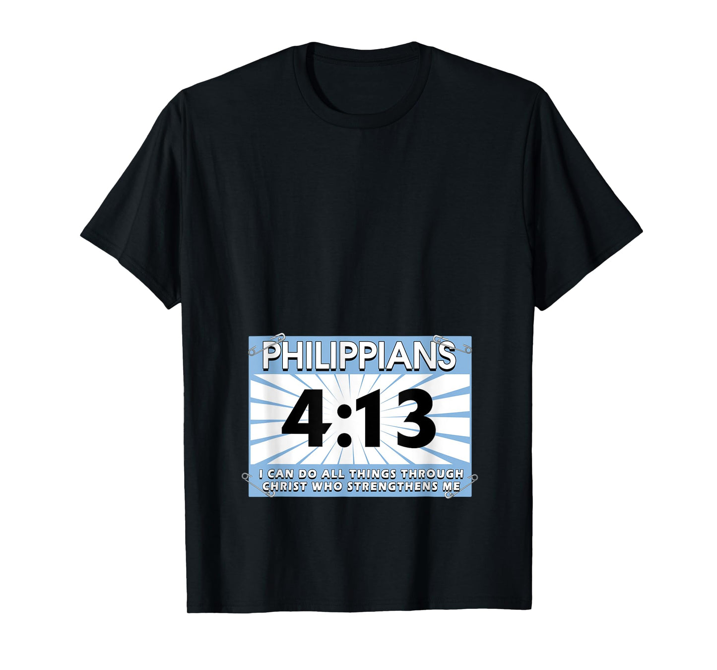 Runners Bib Philippians 4:13 Christ Faith Running Marathon T-Shirt